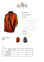 Fiche Produit d'un vêtement faite sur Indesign